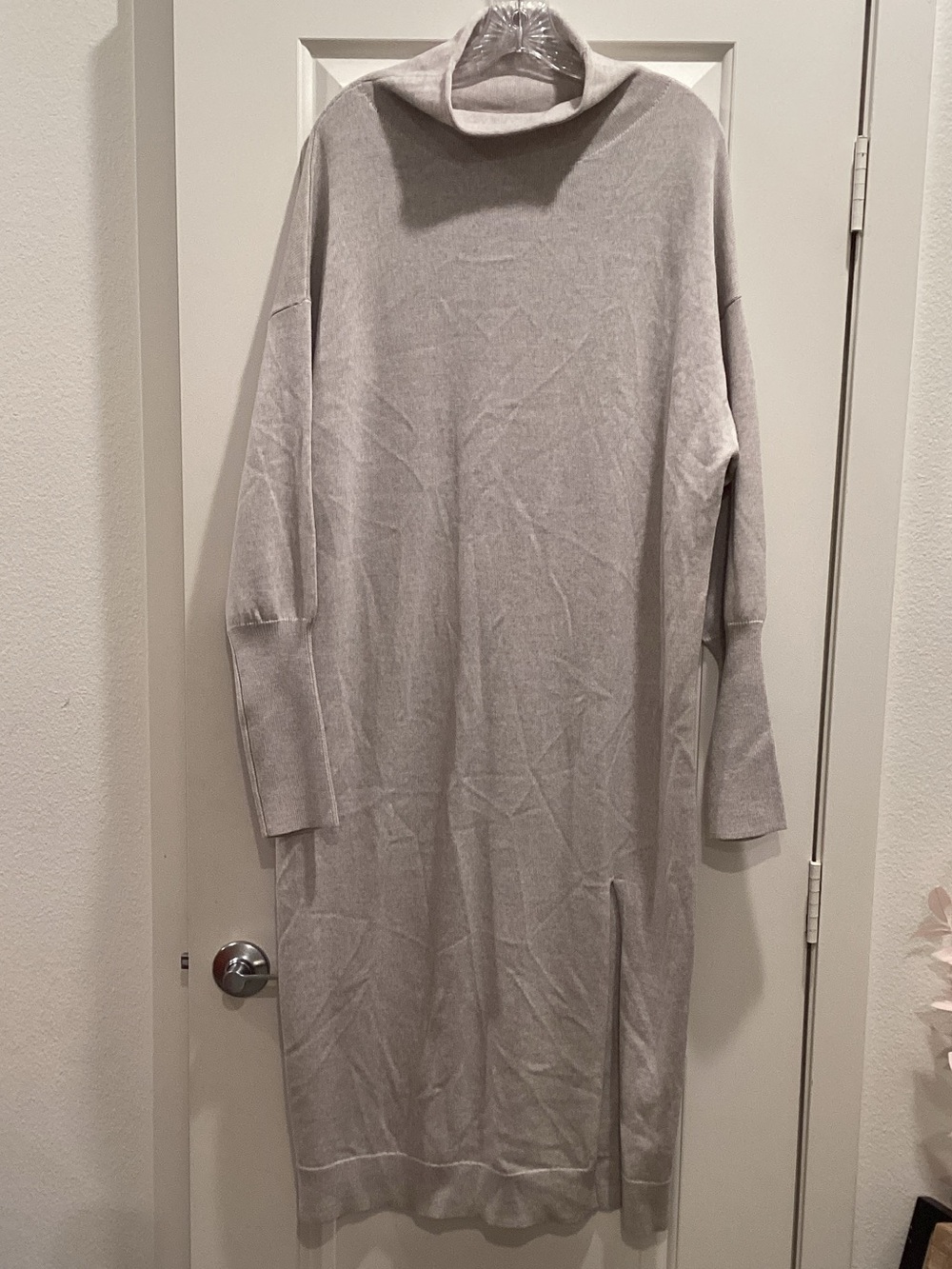Wilfred Light Gray Turtleneck Longline Sweater Dress